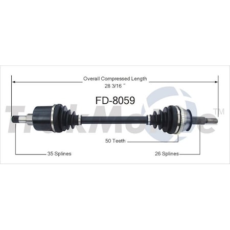 Surtrack Axle Cv Axle Shaft, Fd-8059 FD-8059